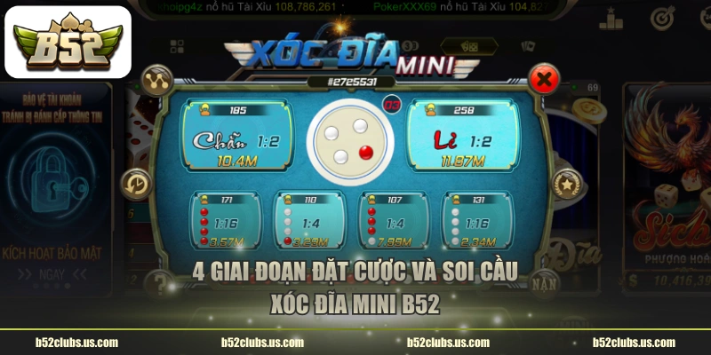 4 giai đoạn đặt cược và soi cầu xóc đĩa mini B52