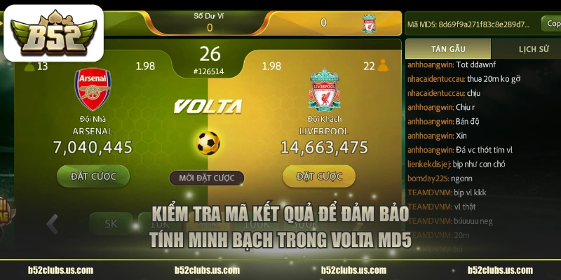 Kiểm tra mã kết quả để đảm bảo tính minh bạch trong Volta MD5